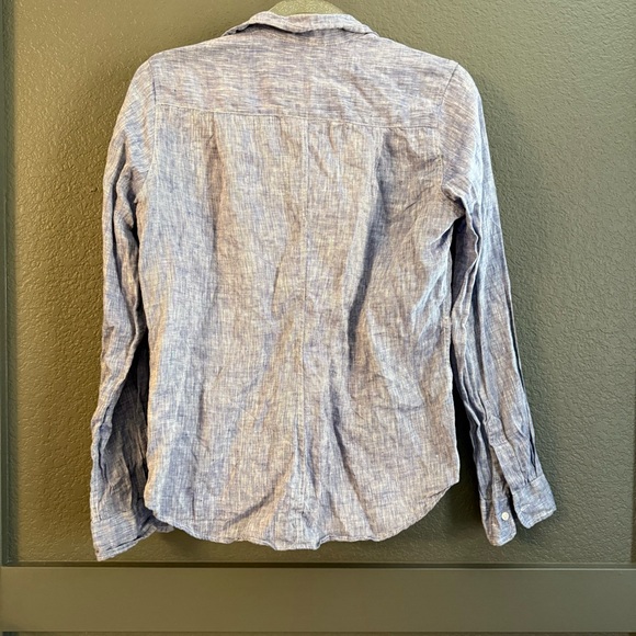 FRANK & EILEEN • Barry linen button down shirt • small blue - Picture 5 of 5